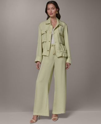 Petite Ripple Wide-Leg Pants