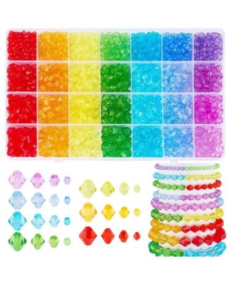 2310pcs Crystal Beads Faceted Bicone Transparent Bracelet Necklace Earring DIY Craft