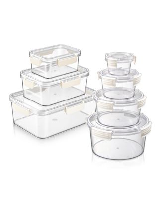 7-Piece Food Storage Container Set - Clear Stackable Canister for Pantry, Rice, Pasta, Cereal and Snacks