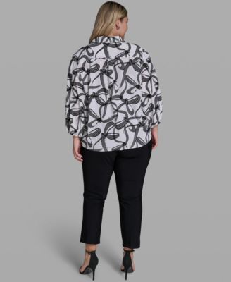Plus Size Button-Front Blouse