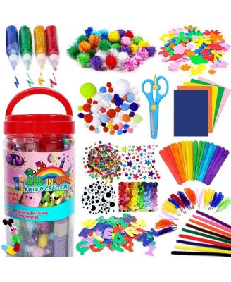 Kids St Patricks Day Craft Kit Glitter Glue Pipe Cleaners Pom Poms DIY School Toys Birthday Gifts Jar Set