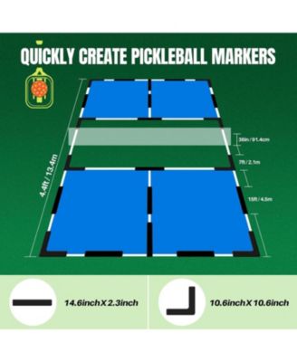 Court Lines Marker Kit Anti-Slip and Wind-Resistant Throw Down Markers 28pcsr 84pcs, Pickleball Net Court for Outdoor Indoor Court