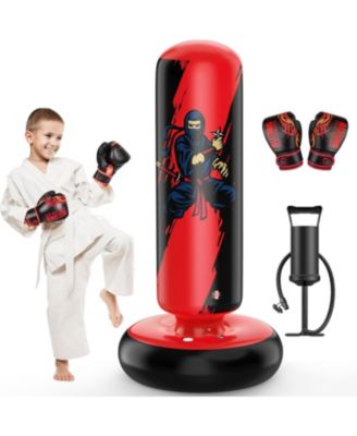 Punching Bag for Kids, 66 Inch Stable Inflatable Boxing Bag with Boxing Gloves, Stand Kids Punching Bag Toy for Boys