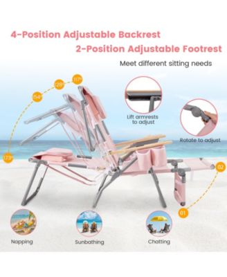 Portable Beach Chair with Umbrella and Canopy