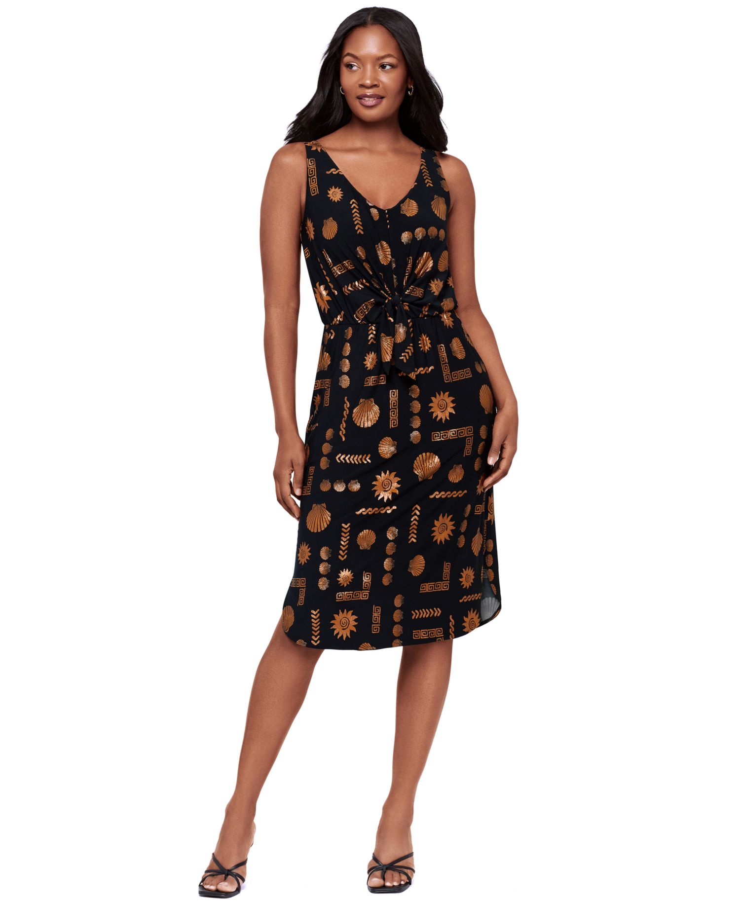 Women's V-Neck Midi Shaping Dress