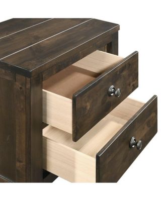 Furniture Ridge Solid Wood Bedroom Nightstand in Rustic