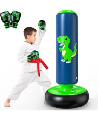Inflatable Punching Bag, 48 Inch Stable Inflatable Boxing Bag for 3-6 Kids,Dinosaur Toy and Gifts for Boys and Girls, Kids Boxing Set