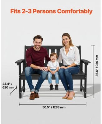 Patio Park Bench 36-Inch Weatherproof