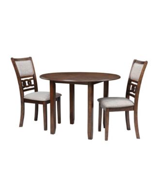 Gia 3-Piece 42" Wood Round Dining Set with 2 Chairs in Cherry