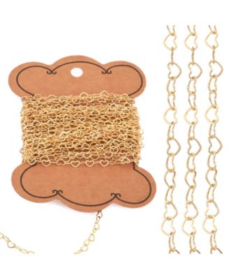 16.4 feet Heart Link Chains Permanent Necklace Soldered Card Paper