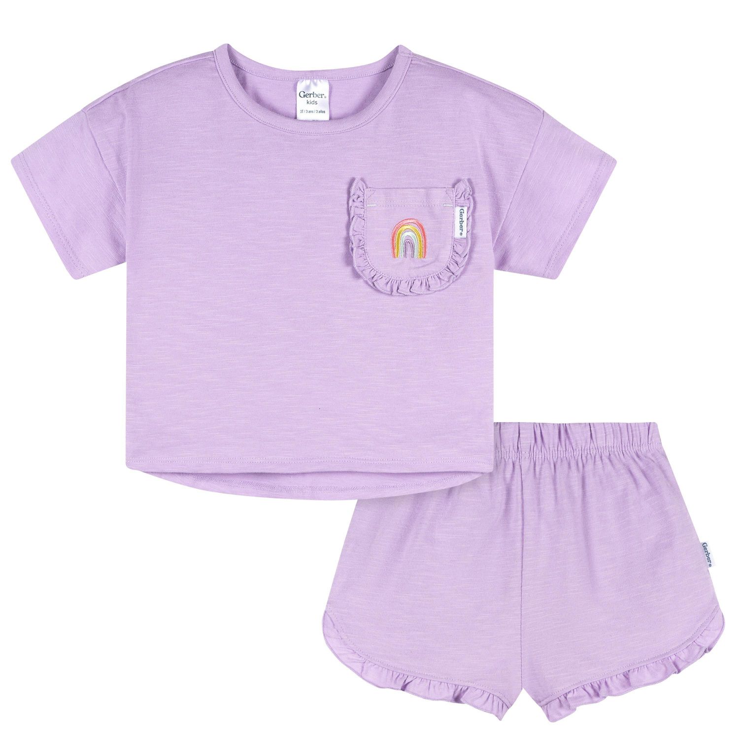 Baby Girls 2-Piece Pocket Tee and Shorts Set