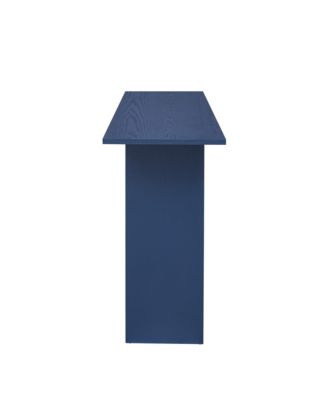 Modern Curved Ash Veneer Console Table With Shelf For Entryway Hallway Living Room