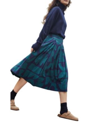 Women's Box Pleated Midi Skirt