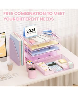 Desk Organizer 4-Tier File Drawer Pen Holders