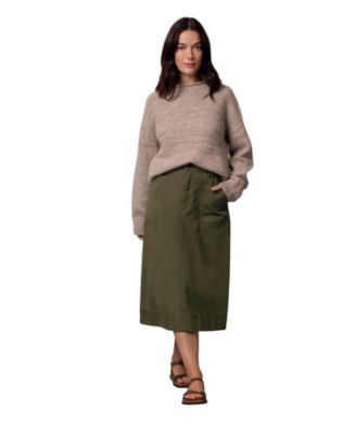 Women's Cotton Twill Midi Skirt
