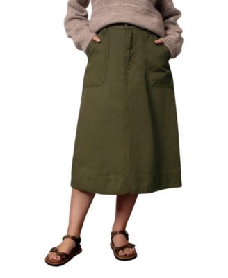 Women's Cotton Twill Midi Skirt