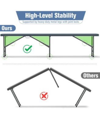 6 Feet Plastic Folding Bench Portable Seat with Handle and Lock