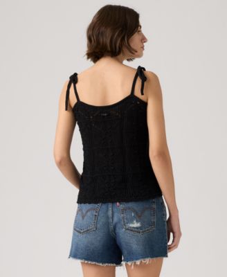 Women's Abbey Tie-Shoulder Crochet Tank Top