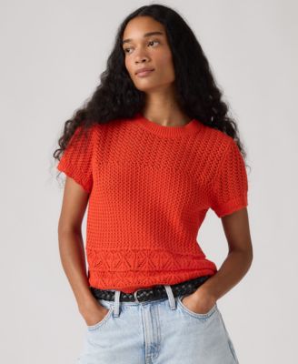 Women's Isabelle Crochet Short-Sleeve Sweater