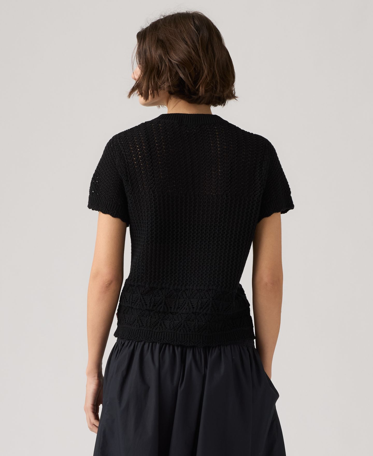 Женский свитер Levi's Isabelle Crochet Short-Sleeve Sweater, цвет: Антрацитовый ночной — фото 4