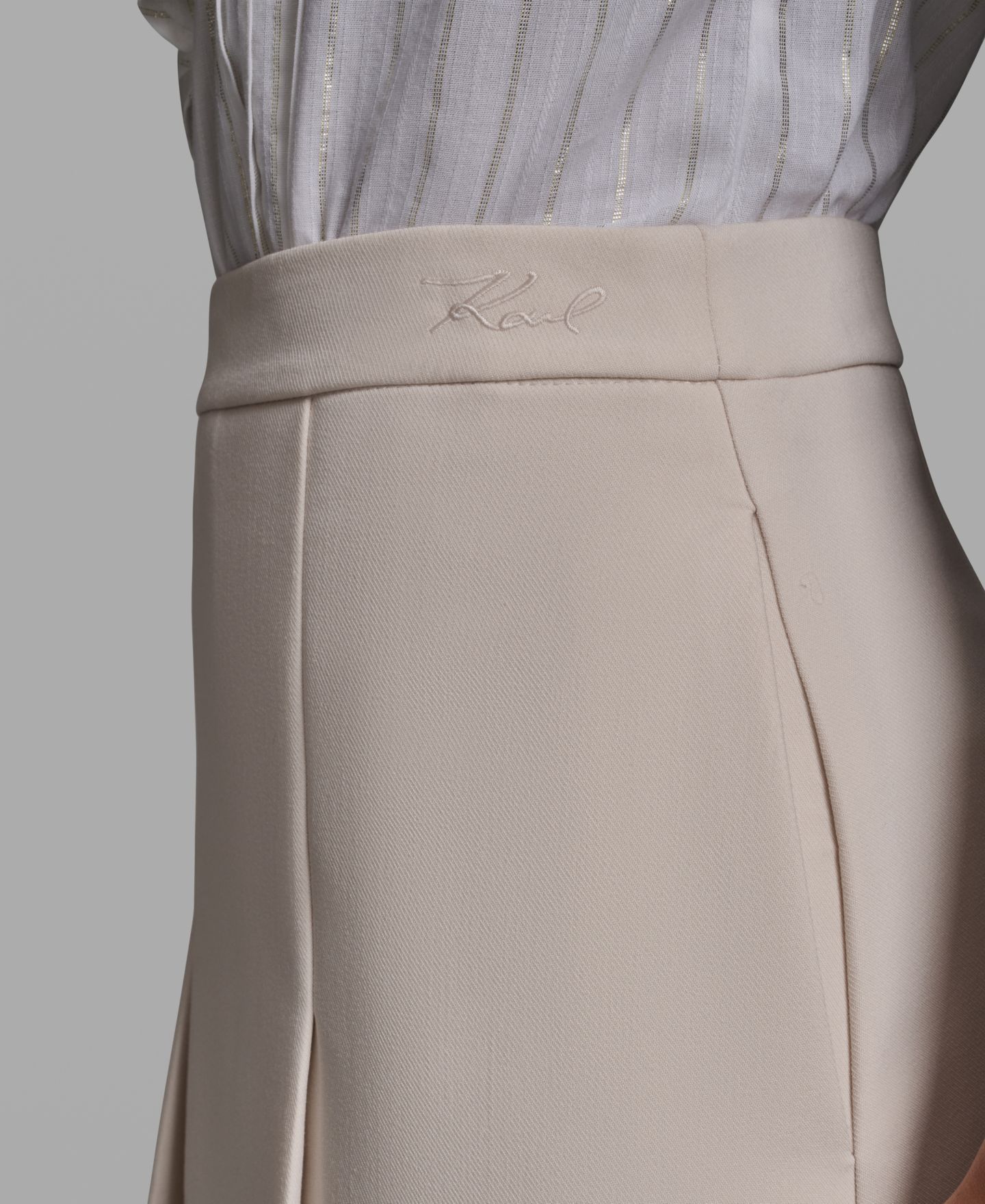 Женская юбка KARL LAGERFELD PARIS Pleated Mini, цвет: Cashmere — фото 7