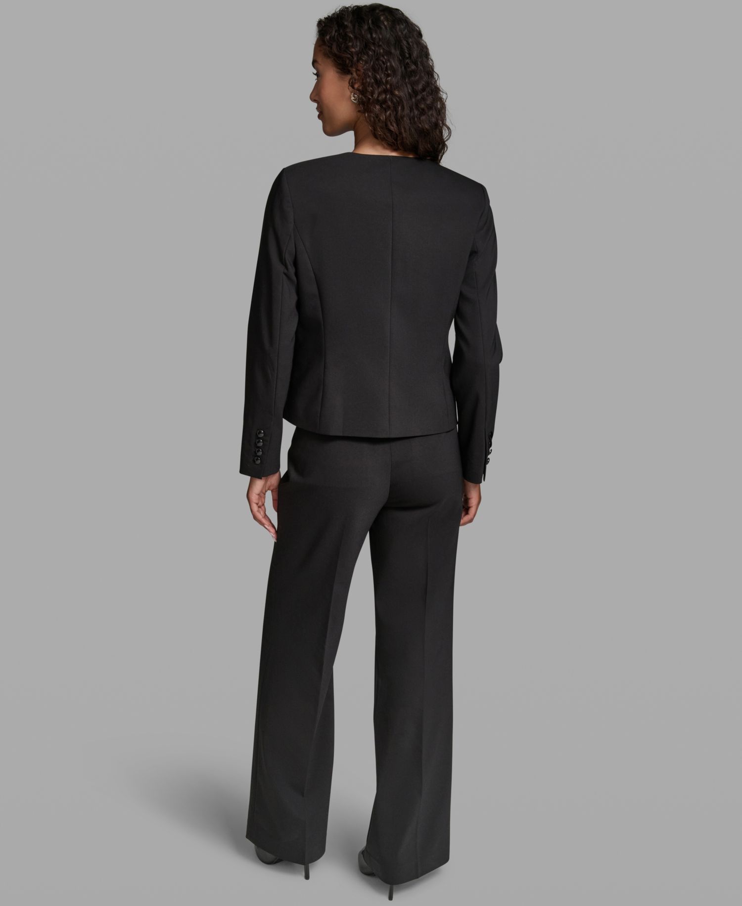 Women's Cotton-Blend Round Neck Cropped Jacket