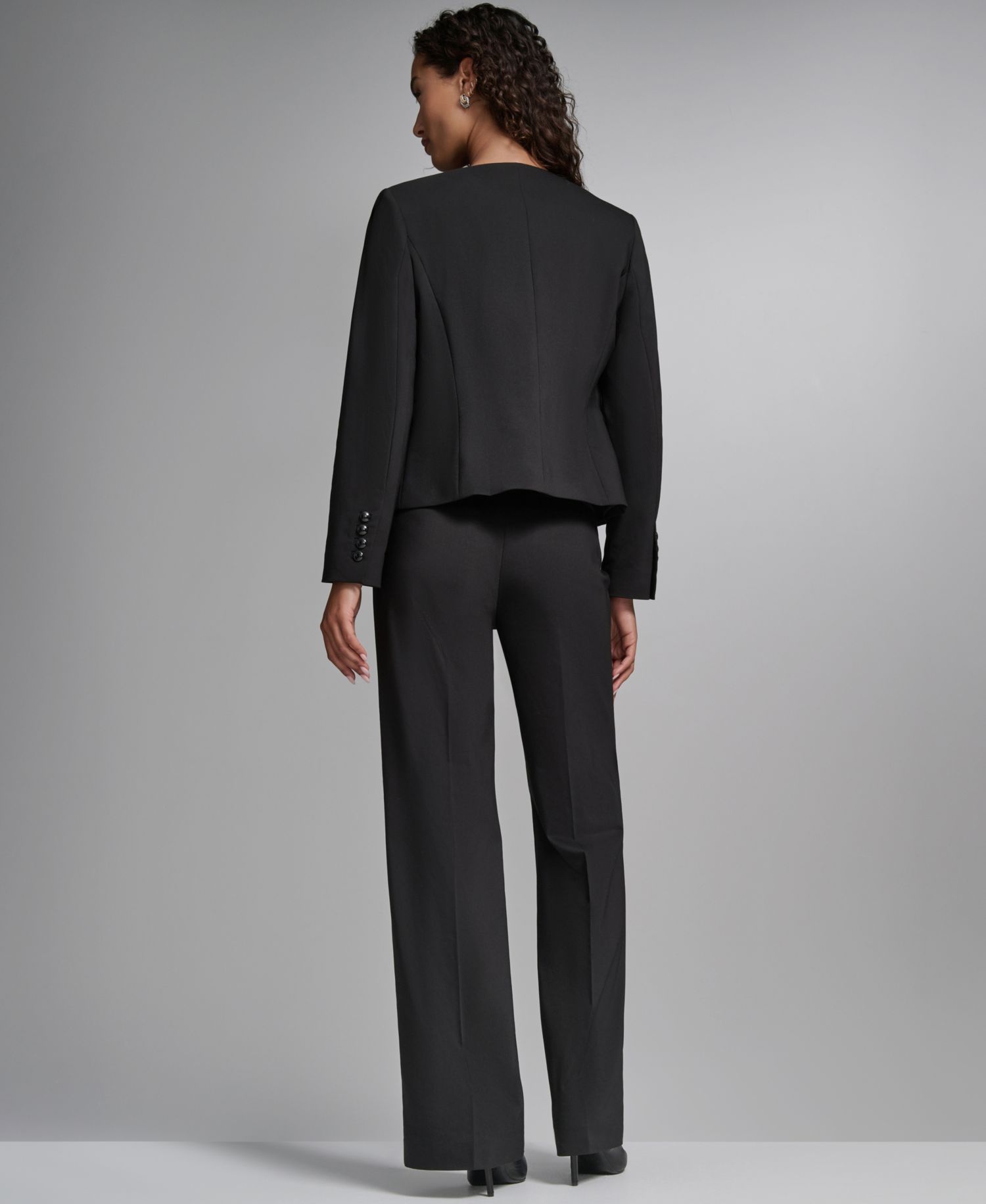Women's Cotton-Blend Round Neck Cropped Jacket