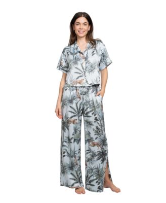 Women's Printed Top and Pajama Pants, 2-Piece Set