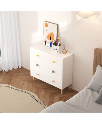 Kids 3 Drawer Dresser Baby Nightstand Storage Cabinet