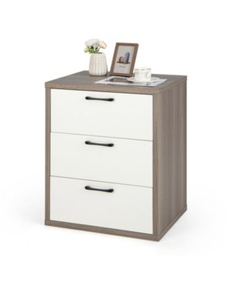 Modern Dresser Nightstand with 3 Slide-Out Drawers
