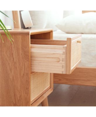Nordic Modern Solid Wood Nightstand Simple Bedside Cabinet Storage