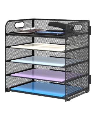 5-Tier Mesh Letter Tray Desk Organizer