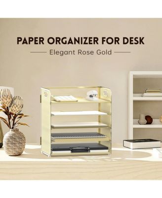 5-Tier Mesh Letter Tray Desk Organizer