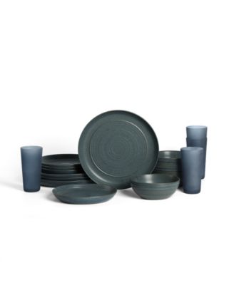 Elio 16-Pc. Dinnerware & Glassware Set, Service For 4