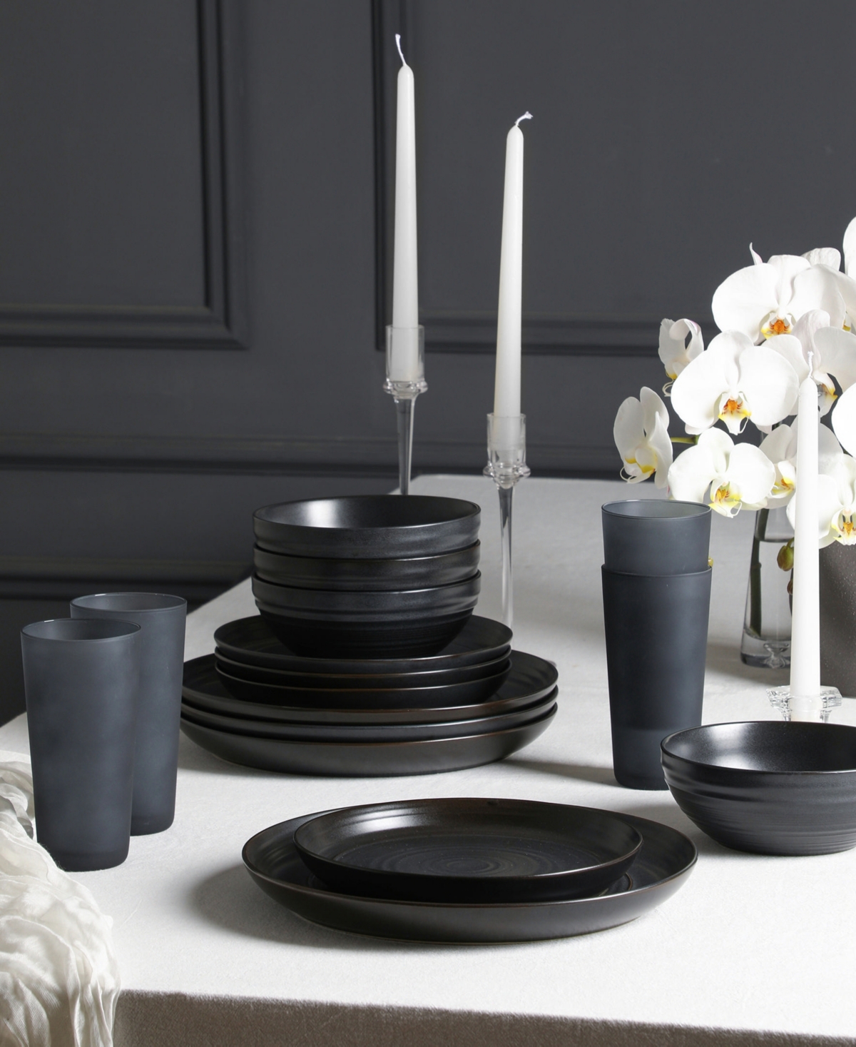 Stone Lain Elio 32-Pc. Dinnerware & Glassware Set, Service For 4