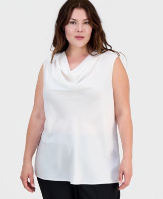 Plus Size Sleeveless Cowlneck Top