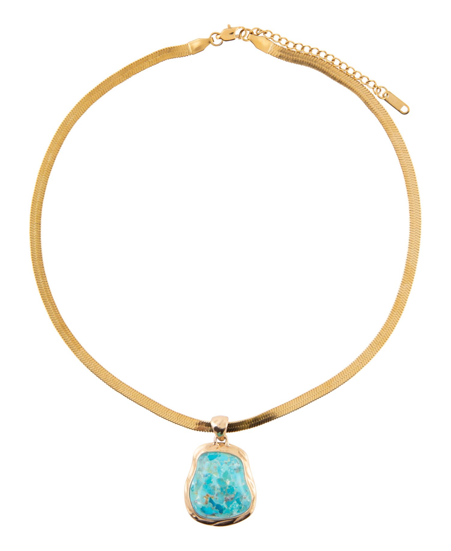 Turquoise Baron Snake Chain Pendant Necklace