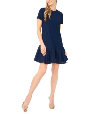 Women's Short-Sleeve Crewneck Mini Dress