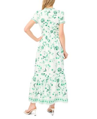 Women's Short-Sleeve V-Neck Maxi Dress