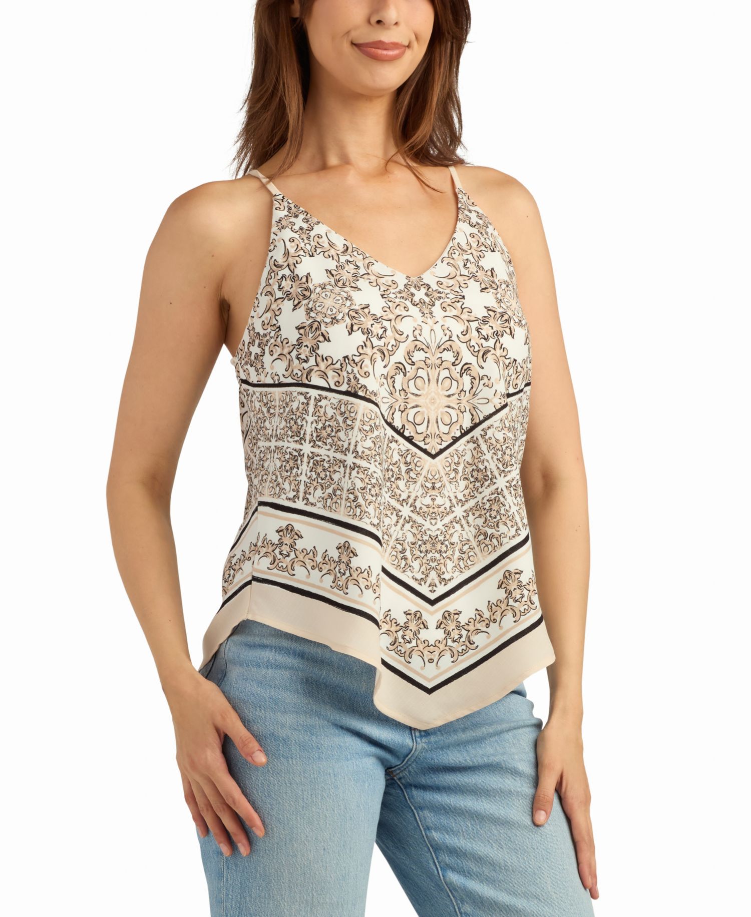 Women's Printed V-Neck Top
