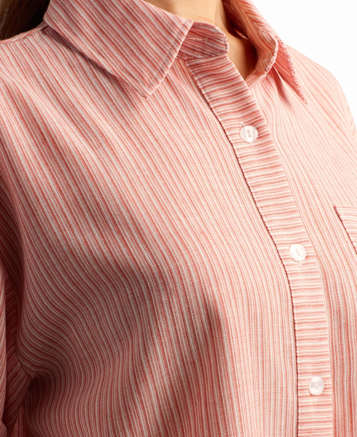 Women's Mini Striped Collared Neck Shirt