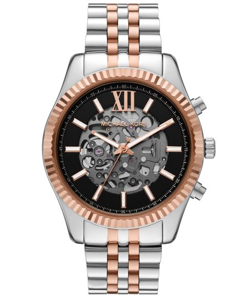 Мужские часы Michael Kors Lexington Automatic Three-Hand Two-Tone Stainless Steel Watch 45mm