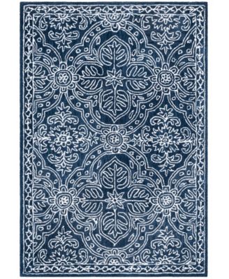 Etienne LRL6603N Navy and Ivory 4' X 6' Area Rug