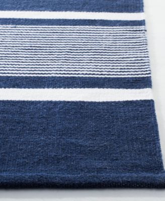 Hanover Stripe LRL2461A Navy 8' X 10' Outdoor Area Rug