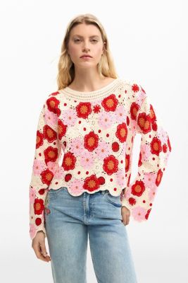 Women's Crochet flower sweater
