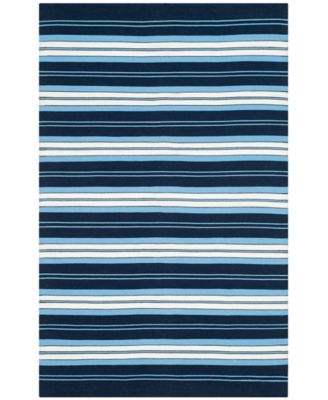 Leopold Stripe LRL2462A Navy 4' X 6' Outdoor Area Rug