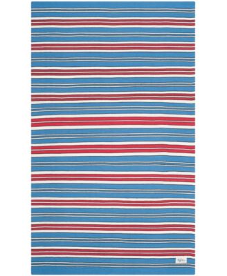 Leopold Stripe LRL2462D Royal Blue 5' X 8' Outdoor Area Rug