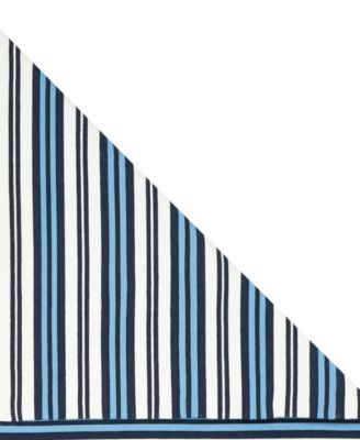 Leopold Stripe LRL2462B White and French Blue 8' X 10' Outdoor Area Rug