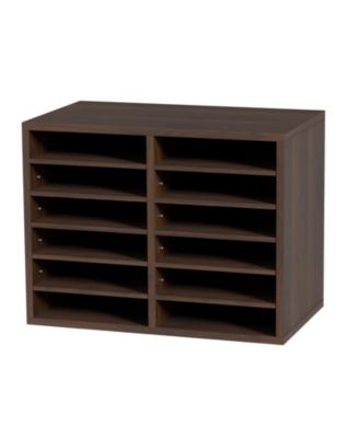 12 Compartment Literature Organizer With Adjustable Shelves for Office and Home