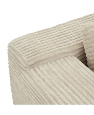 Modular Sectional Sofa with Pillows, L-Shape Corduroy Cloud Couch